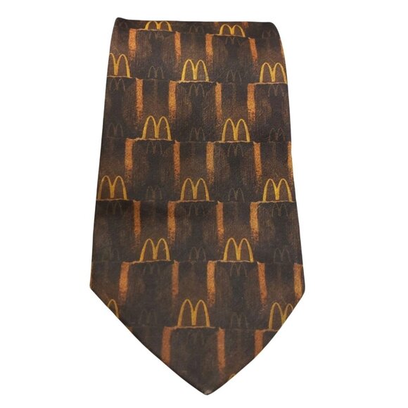 Vintage McDonalds Tie 1960s-1970s Golden Arches 100% Polyester Made In USA - Picture 1 of 8